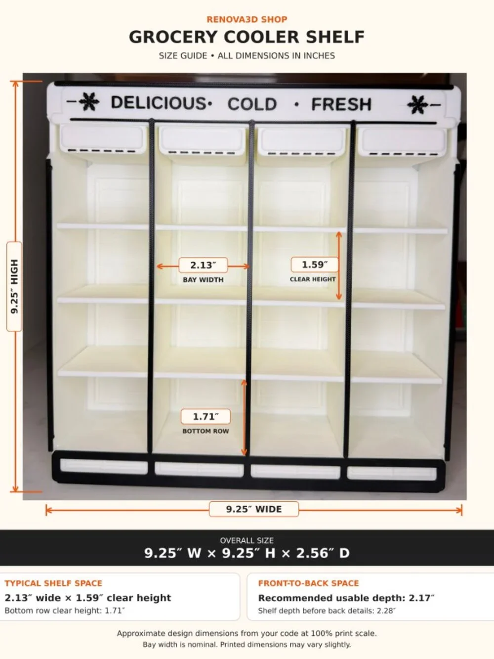 Mini Brands Fill the Fridge Compatible Shelf | 3D Printed Grocery Display Shelf